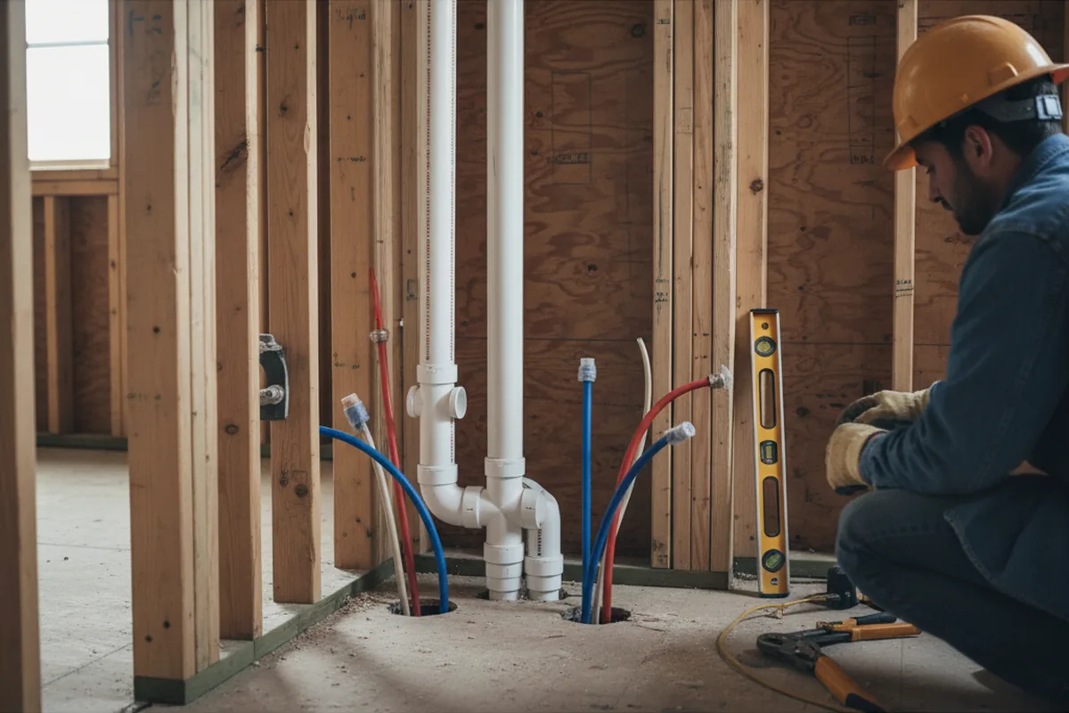Drain and supply rough-in during Leak Detection in Colp